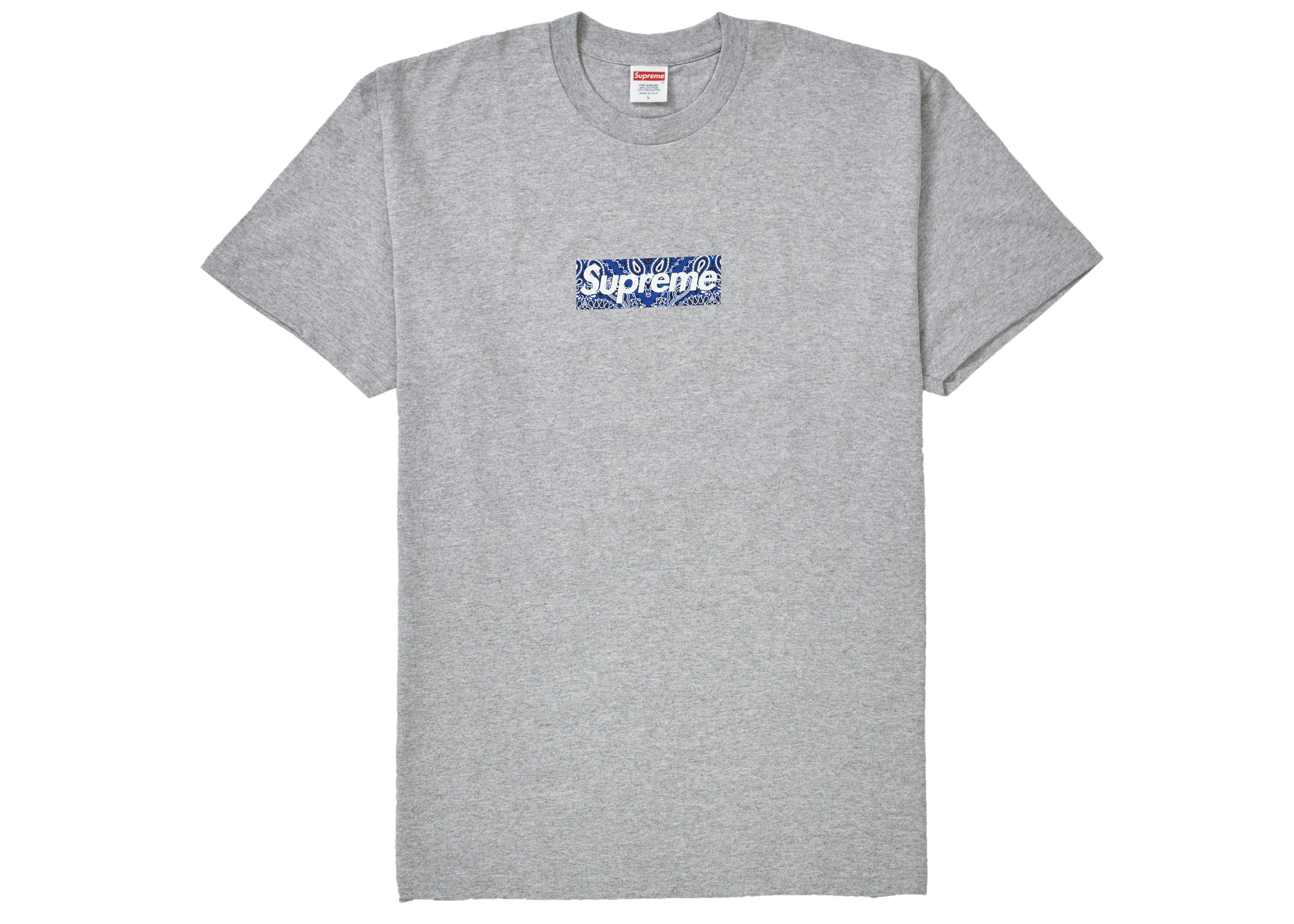 Supreme 19FW Bandana Box Logo Tee Bogo à manches courtes T-Shirt Hommes Femmes Tee S305
